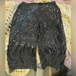 SHEIN Sequined Black Formal Pants